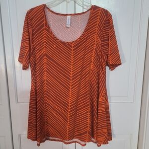 LuLaRoe top size Large Orange, Red